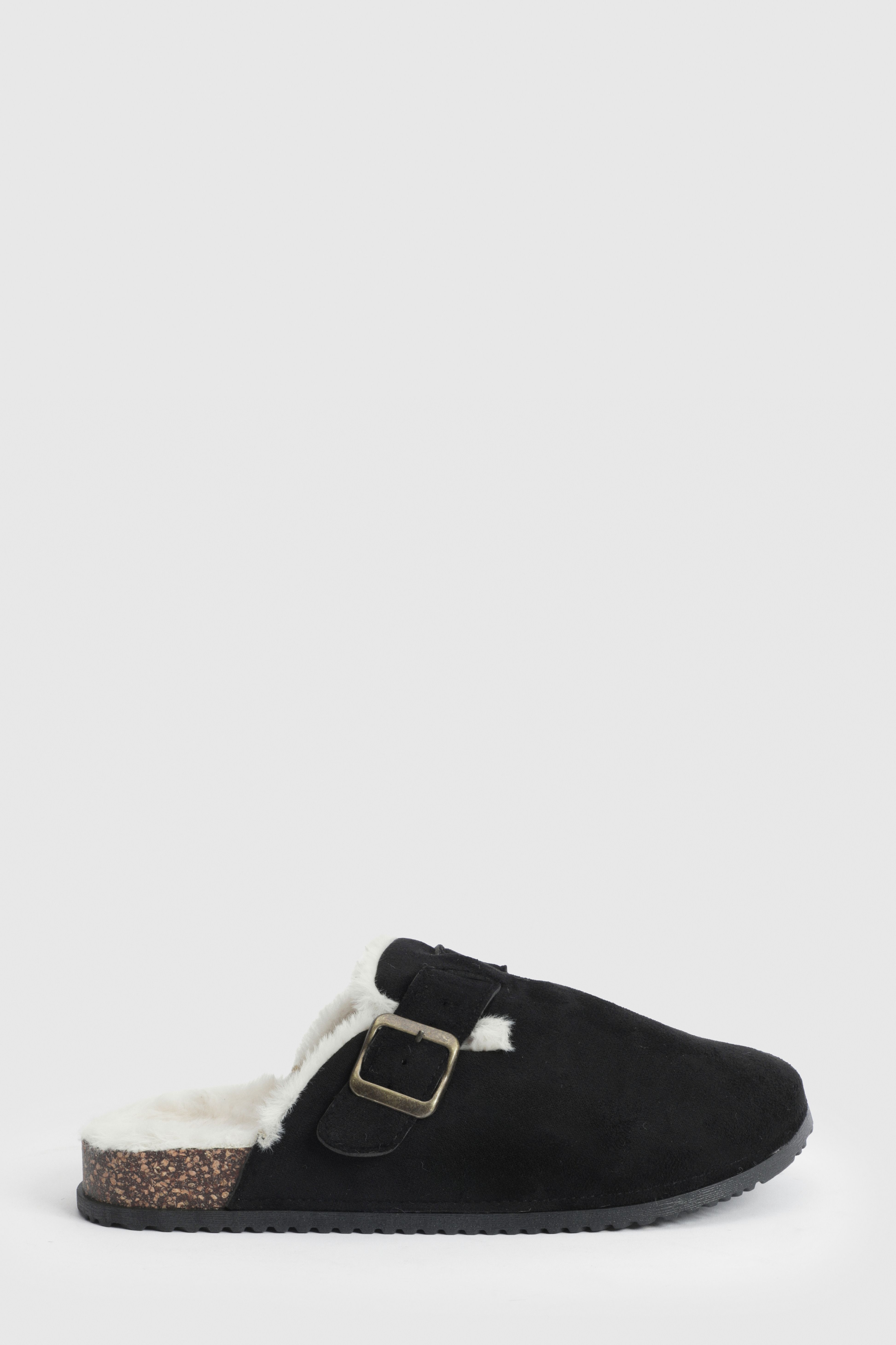 Melinda Faux Suede Fur Lined Closed Toe Footbeds