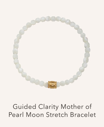 Guided Clarity Mother Of Pearl Moon Stretch Bracelet