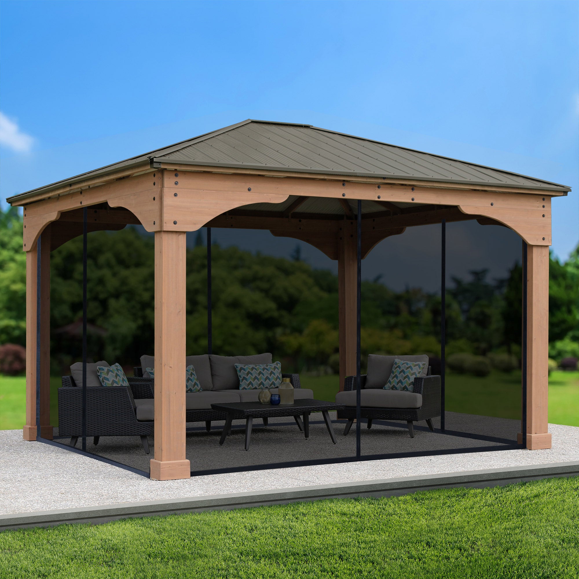 12'x14' Grand Gazebo with Mesh