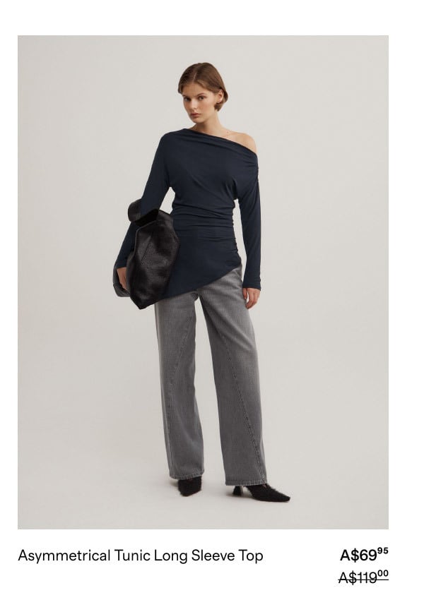 Asymmetrical Tunic Long Sleeve Top | A$69.95