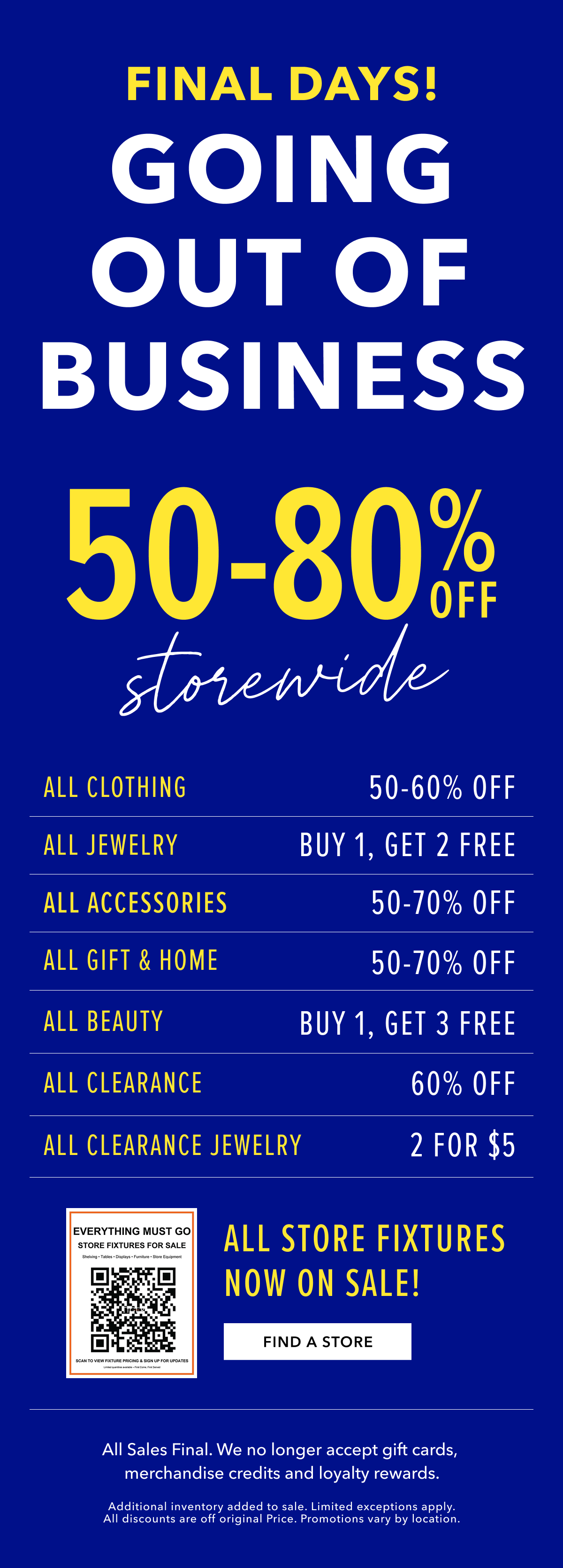 Store Closing Sale