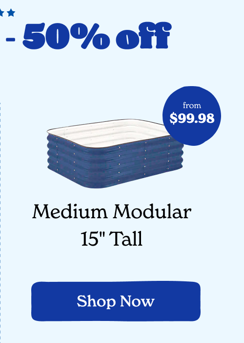Medium Modular Metal Raised Garden Bed Kit - 15” Tall