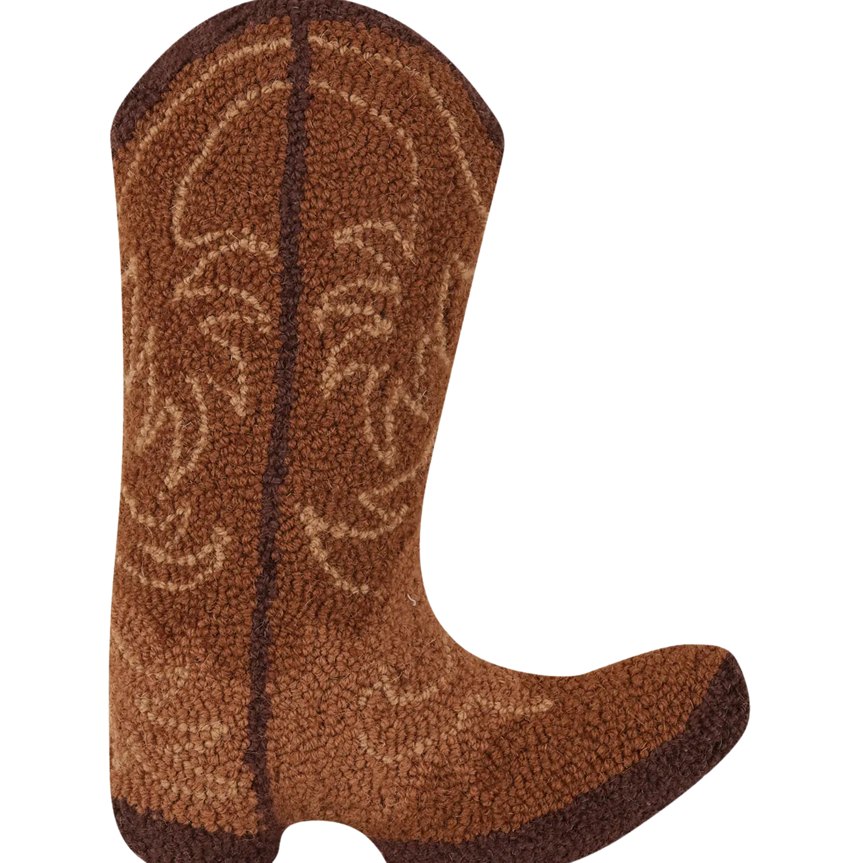 Image of Brown Cowboy Boot Hook Pillow