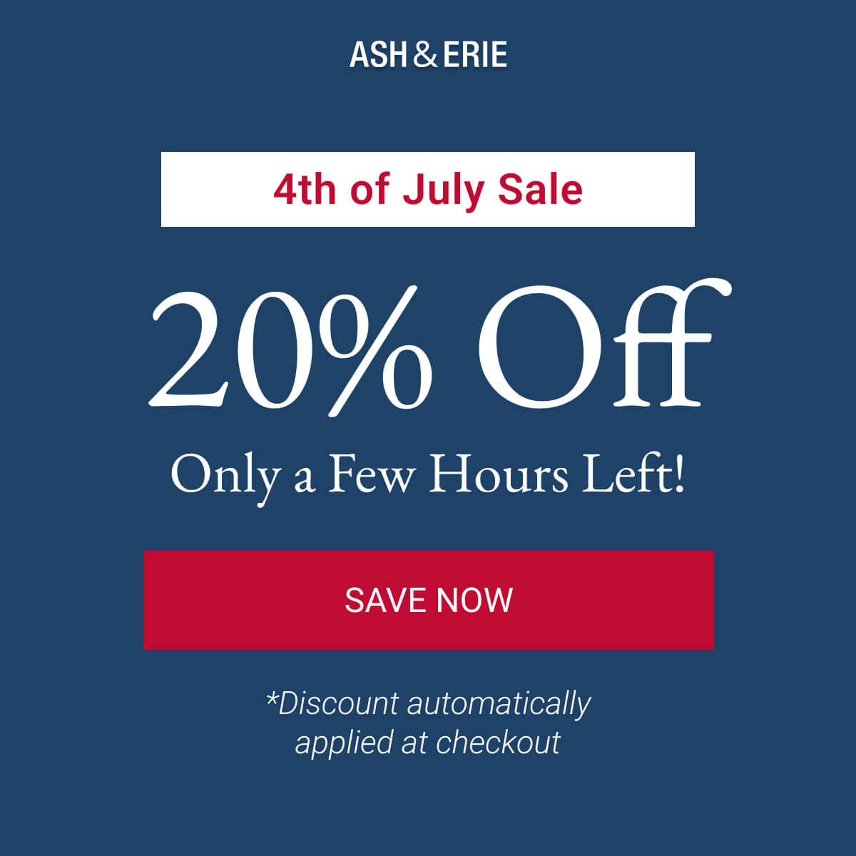 20% Off. Only a Few Hours Left!