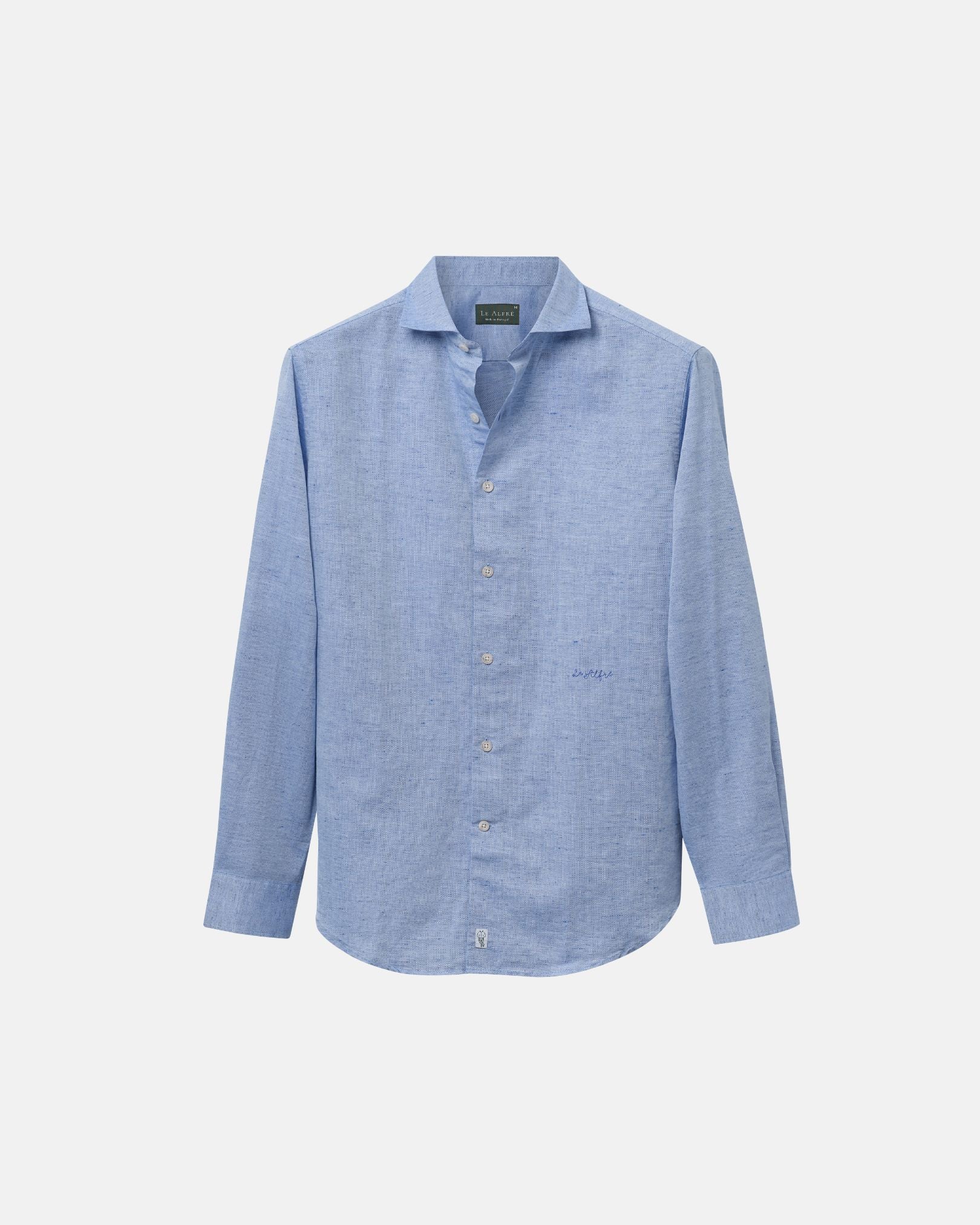 Image of Classic Blue Linen-Blend Shirt