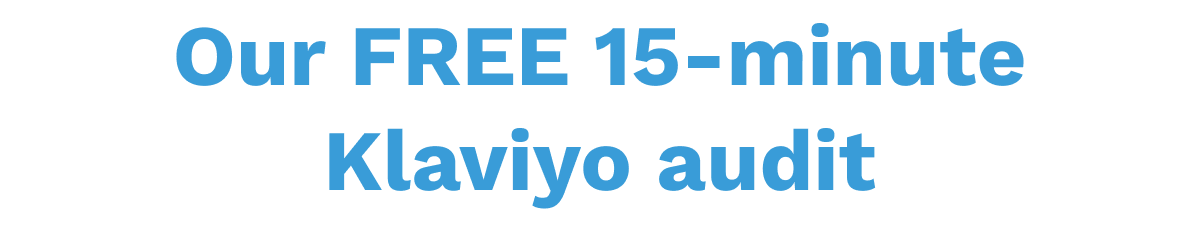 Our FREE 15-minute Klaviyo audit