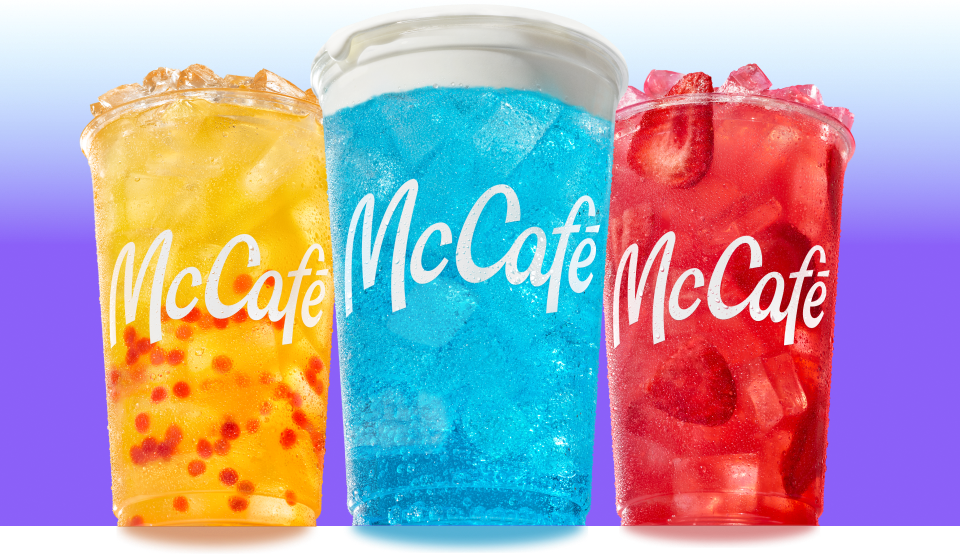 Mango Pineapple Refresher, Sprite® Berry Blast and Strawberry Watermelon Refresher.
