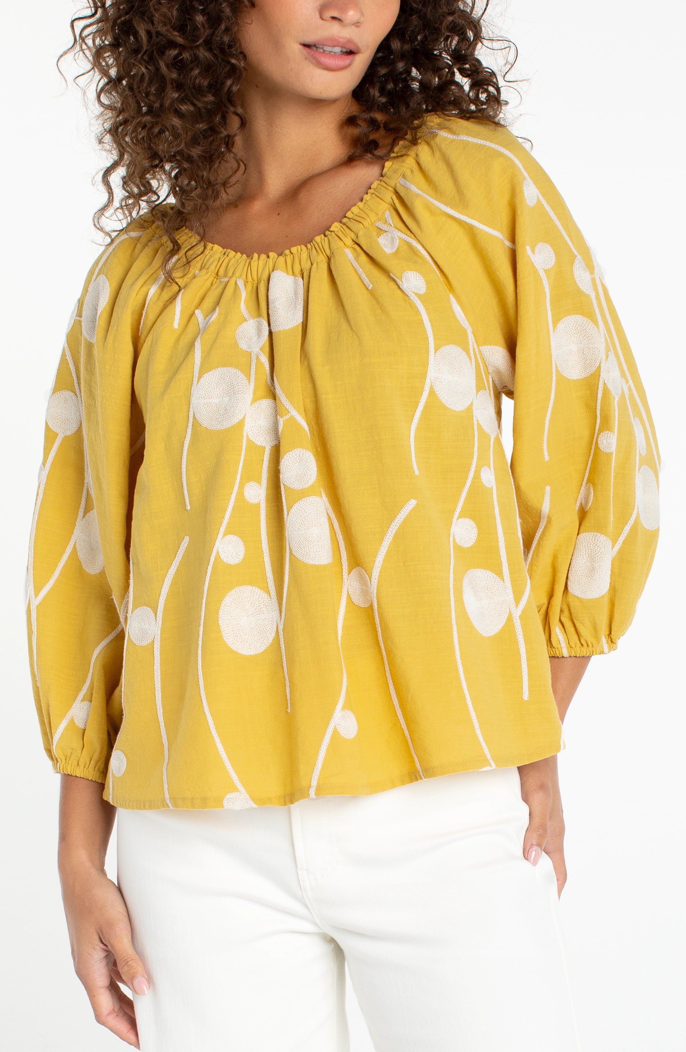 Image of 3/4 SLEEVE WOVEN TOP